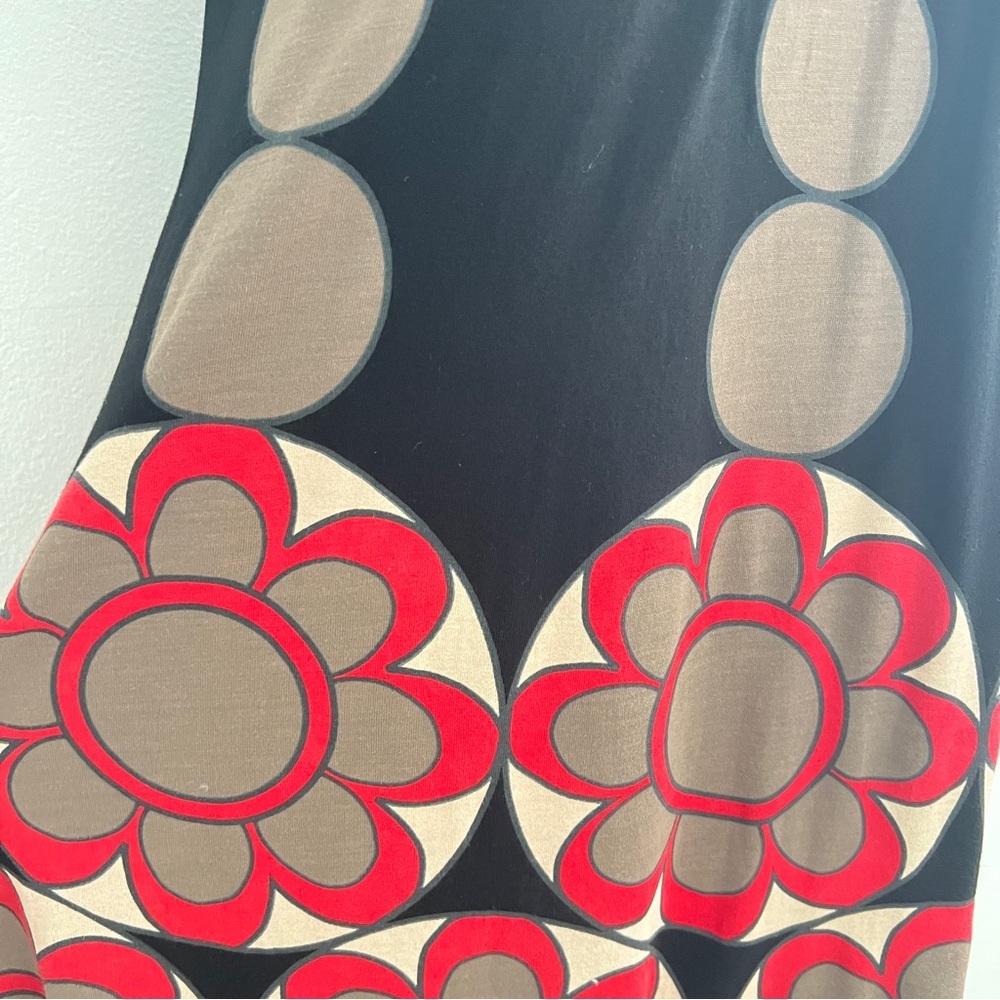 Zara floral polka dots vintage style tunic dress Black and Red Floral LARGE NEW - Picture 6 of 10
